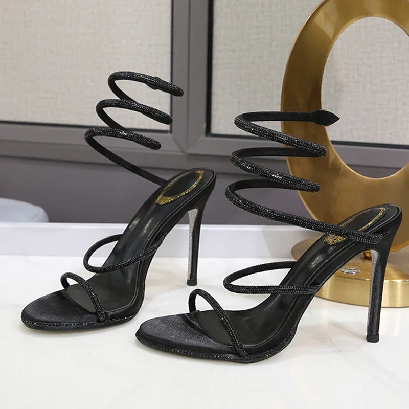 Sandales Cristal Eilyken — Talon Fin, Bout Ouvert, Soirée & Nightclub