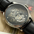 Merkur 100% Tourbillon Watch Transparency Skeleton Men's Sapphire Watch For Men Mechanical Wristwatches Reloj Hombre 42mm