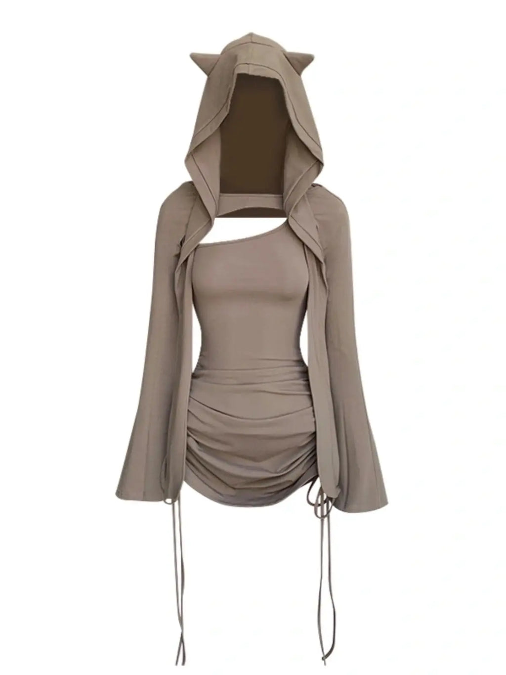 Ensemble Y2K Sexy — Jupe Plissée Capuche, Taille Slim, Streetwear Femme