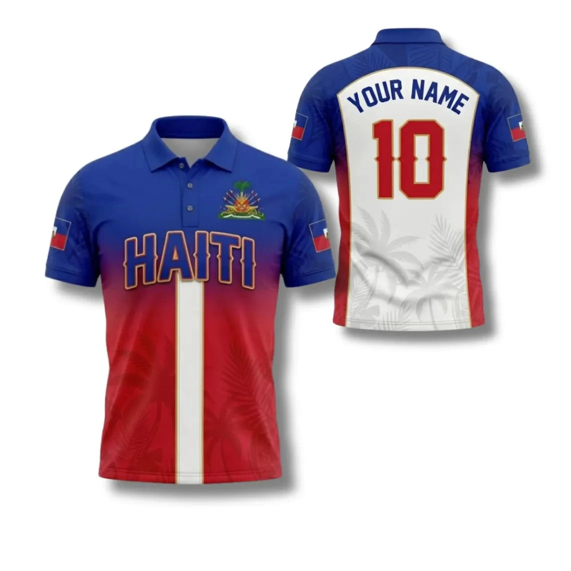 Haiti Flag Color Block Polo Shirt 2026 Summer New Design Men Women Breathable Short Sleeve Haiti Themed T Shirt Quick Drying Tee