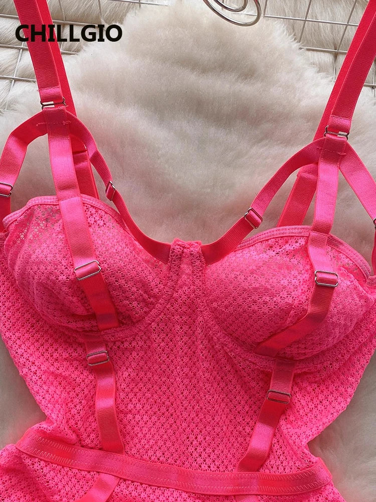 Bodysuit Dentelle Sangles Catsuit Une Pièce — Lingerie Femme