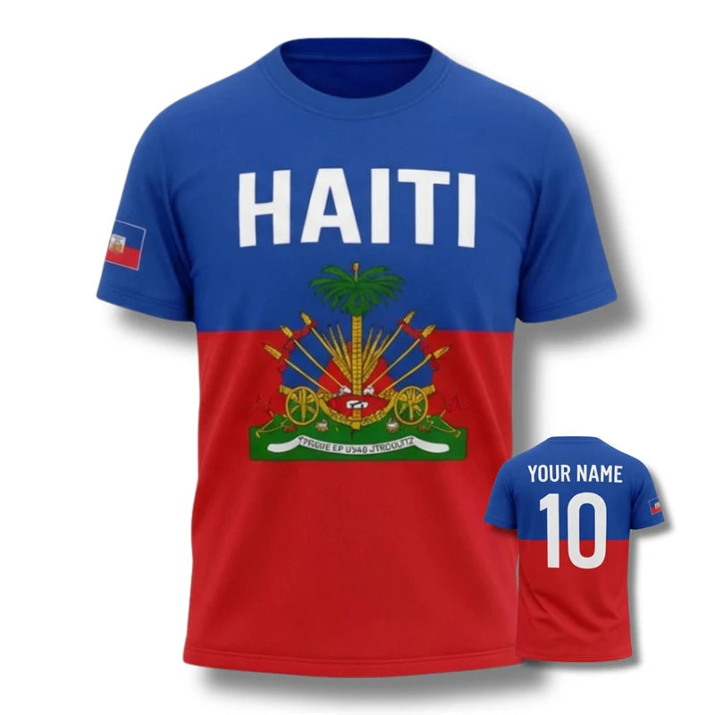 2026 Haiti Football T-shirt For Men Clothes Haitian Flag Logo Print Quick Dry Sport T Shirt Summer Outdoor Custom Name Tee Top