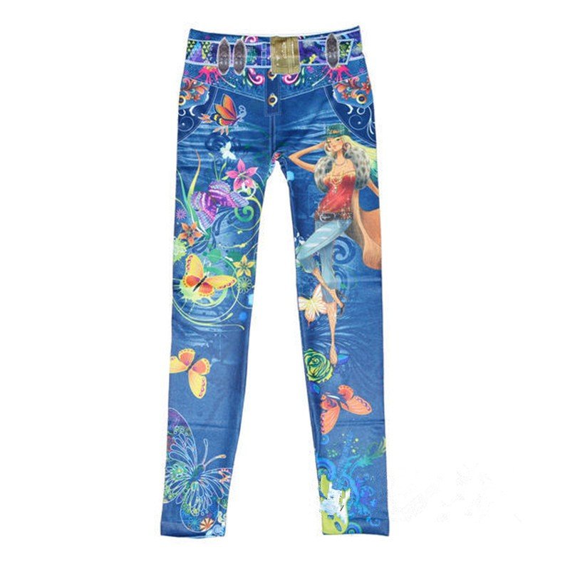 Denim Printed Leggings - SUKSU - selling