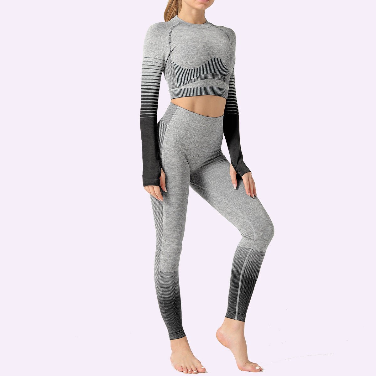 LANTECH Women Yoga Sets Gym Fitness Athletic 2 Pcs Sports Suits Set Pants Leggings Sportswear Leggings Seamless Sports Shirts - SUKSU - selling