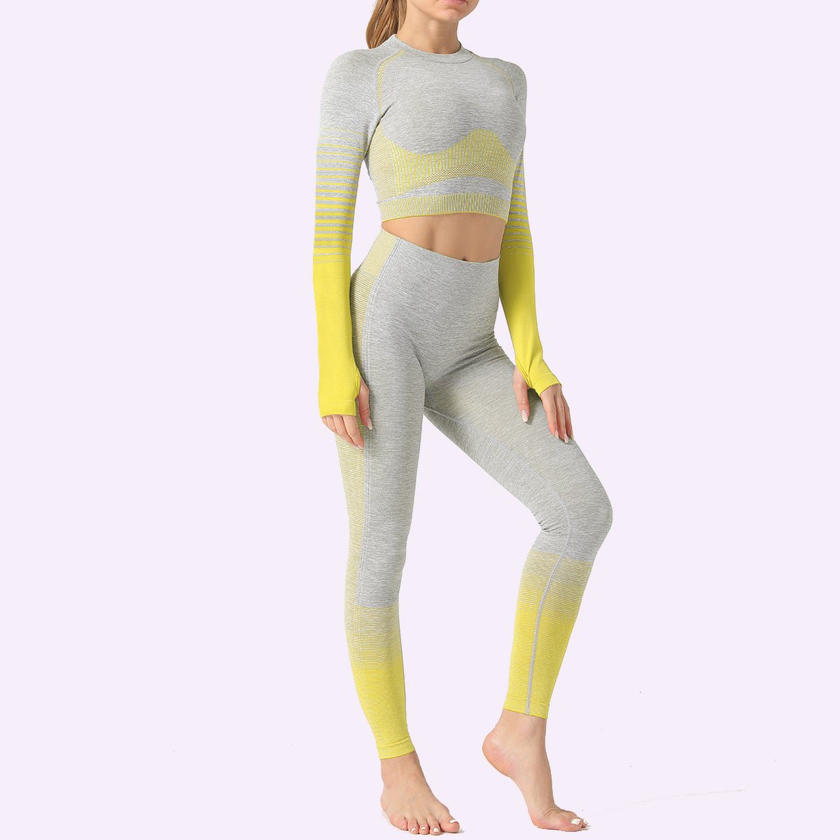 LANTECH Women Yoga Sets Gym Fitness Athletic 2 Pcs Sports Suits Set Pants Leggings Sportswear Leggings Seamless Sports Shirts - SUKSU - selling