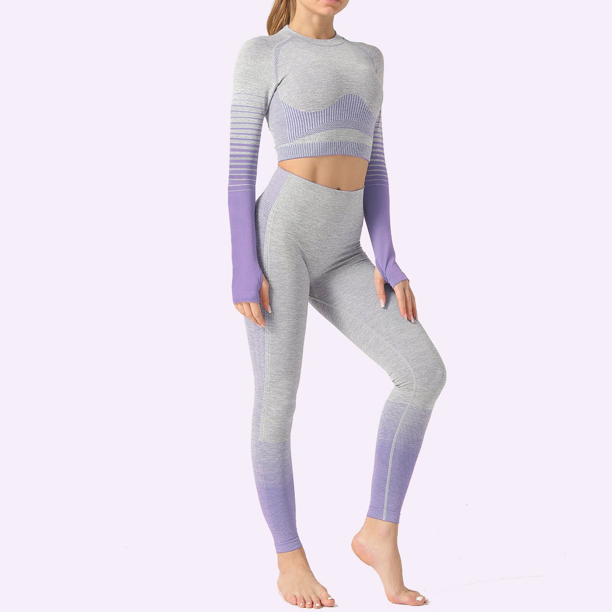LANTECH Women Yoga Sets Gym Fitness Athletic 2 Pcs Sports Suits Set Pants Leggings Sportswear Leggings Seamless Sports Shirts - SUKSU - selling
