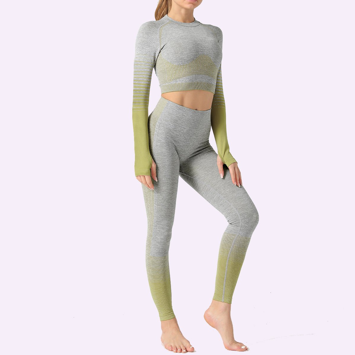 LANTECH Women Yoga Sets Gym Fitness Athletic 2 Pcs Sports Suits Set Pants Leggings Sportswear Leggings Seamless Sports Shirts - SUKSU - selling