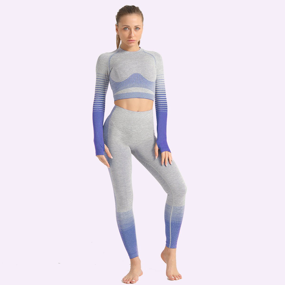 LANTECH Women Yoga Sets Gym Fitness Athletic 2 Pcs Sports Suits Set Pants Leggings Sportswear Leggings Seamless Sports Shirts - SUKSU - selling