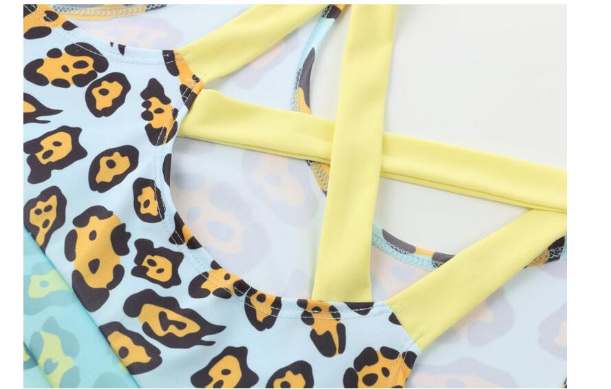 New Seamless Yoga Set Women's Sportswear Women's Gym Leggings Leopard Push - ups Bra Sports Strap 2 Piece Sports Set - SUKSU - selling