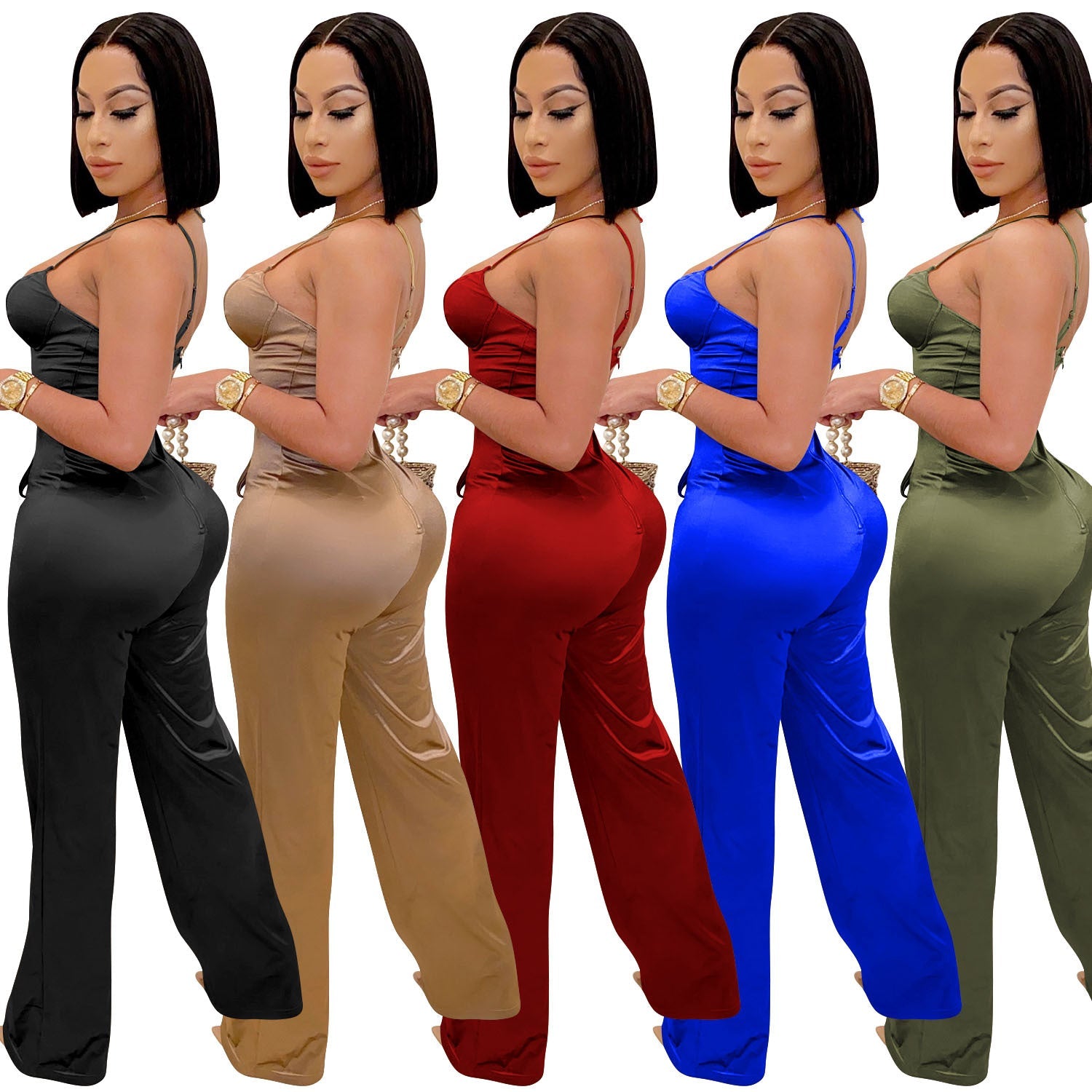 New Sexy Jumpsuits Straight Trousers Recreational Temperamen - SUKSU - selling