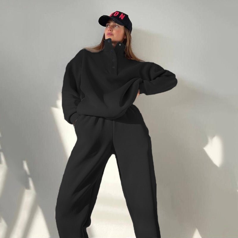 Oversized Solid Casual Pullovers Long Pant Set Warm Hoodie New Tracksuit Suit Fashion Pant Sets Sets For Women 2 Pieces - SUKSU - selling