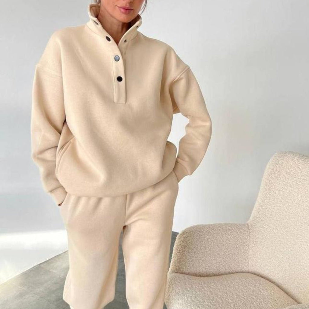Oversized Solid Casual Pullovers Long Pant Set Warm Hoodie New Tracksuit Suit Fashion Pant Sets Sets For Women 2 Pieces - SUKSU - selling