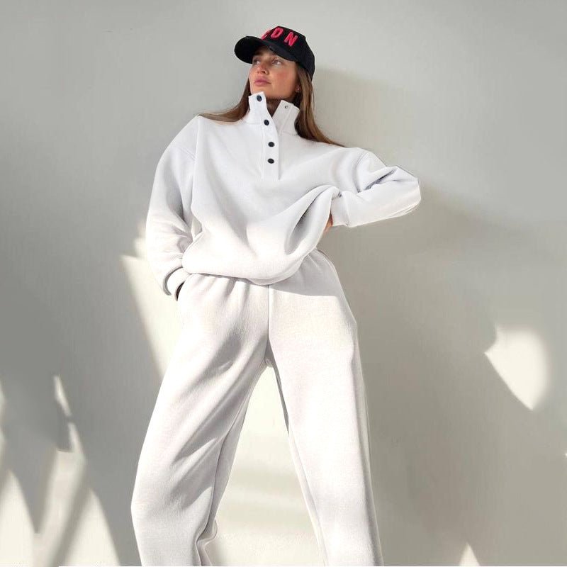 Oversized Solid Casual Pullovers Long Pant Set Warm Hoodie New Tracksuit Suit Fashion Pant Sets Sets For Women 2 Pieces - SUKSU - selling