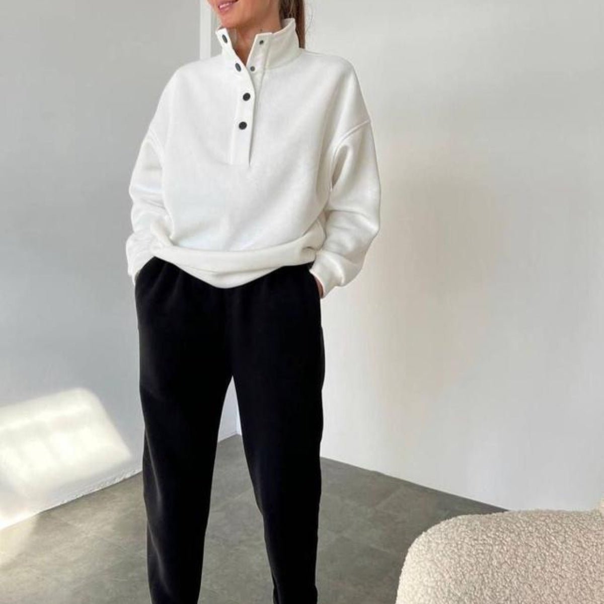 Oversized Solid Casual Pullovers Long Pant Set Warm Hoodie New Tracksuit Suit Fashion Pant Sets Sets For Women 2 Pieces - SUKSU - selling