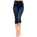 Seamless Imitation Denim Print Leggings Hollow Sexy Leggings - SUKSU - selling