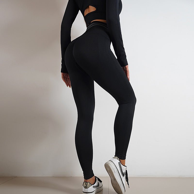 Seamless Yoga Pants Sports Gym Fitness Leggings Or Long Sleeve Tops Outfits Butt Lifting Slim Workout Sportswear Clothing - SUKSU - selling
