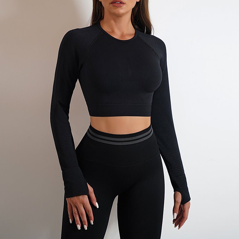 Seamless Yoga Pants Sports Gym Fitness Leggings Or Long Sleeve Tops Outfits Butt Lifting Slim Workout Sportswear Clothing - SUKSU - selling