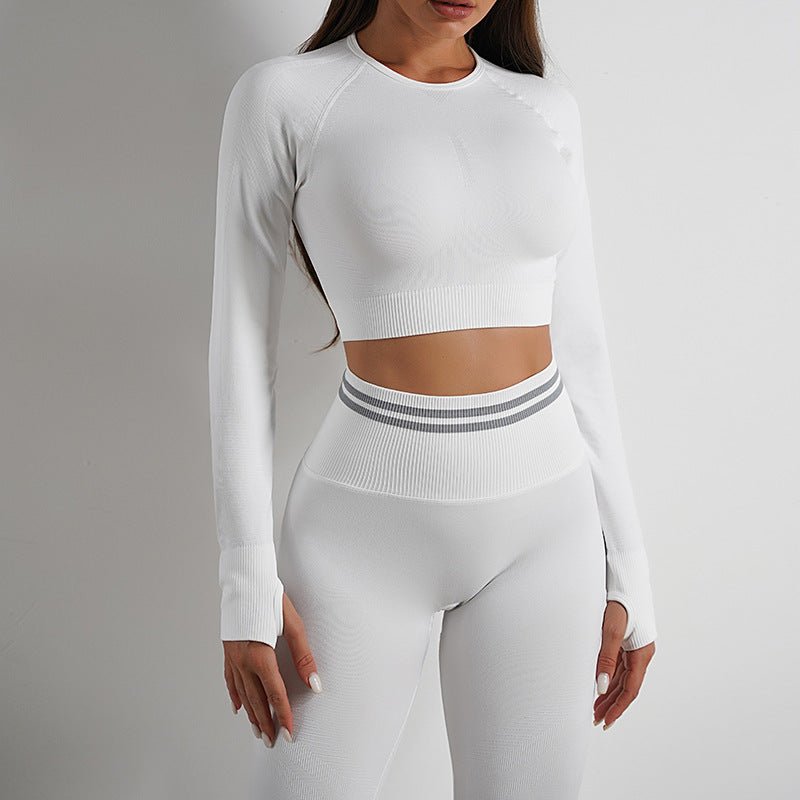 Seamless Yoga Pants Sports Gym Fitness Leggings Or Long Sleeve Tops Outfits Butt Lifting Slim Workout Sportswear Clothing - SUKSU - selling