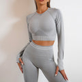 Seamless Yoga Pants Sports Gym Fitness Leggings Or Long Sleeve Tops Outfits Butt Lifting Slim Workout Sportswear Clothing - SUKSU - selling