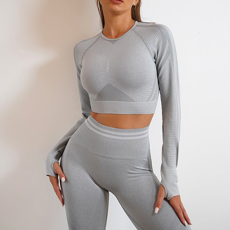 Seamless Yoga Pants Sports Gym Fitness Leggings Or Long Sleeve Tops Outfits Butt Lifting Slim Workout Sportswear Clothing - SUKSU - selling