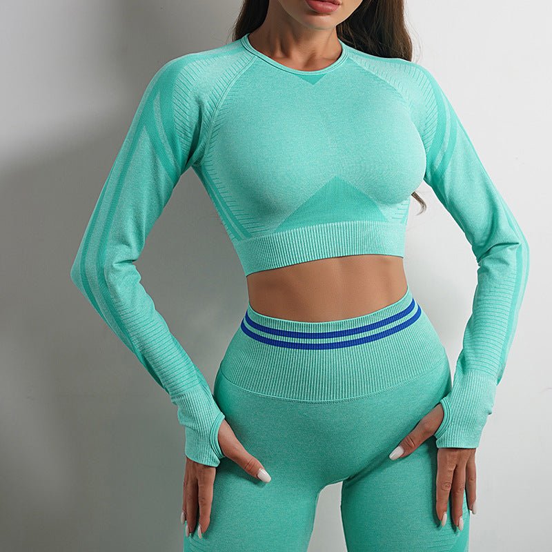Seamless Yoga Pants Sports Gym Fitness Leggings Or Long Sleeve Tops Outfits Butt Lifting Slim Workout Sportswear Clothing - SUKSU - selling
