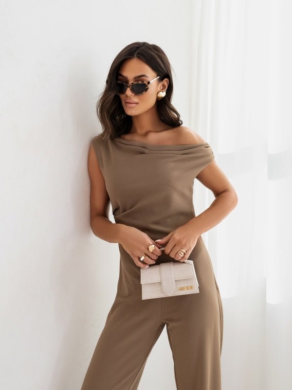 Sexy Jumpsuits For Women Falling Straps Business Rompers Elegant Straight Long Pants Rompers Fastened With A Zipper On The Side. - SUKSU - selling