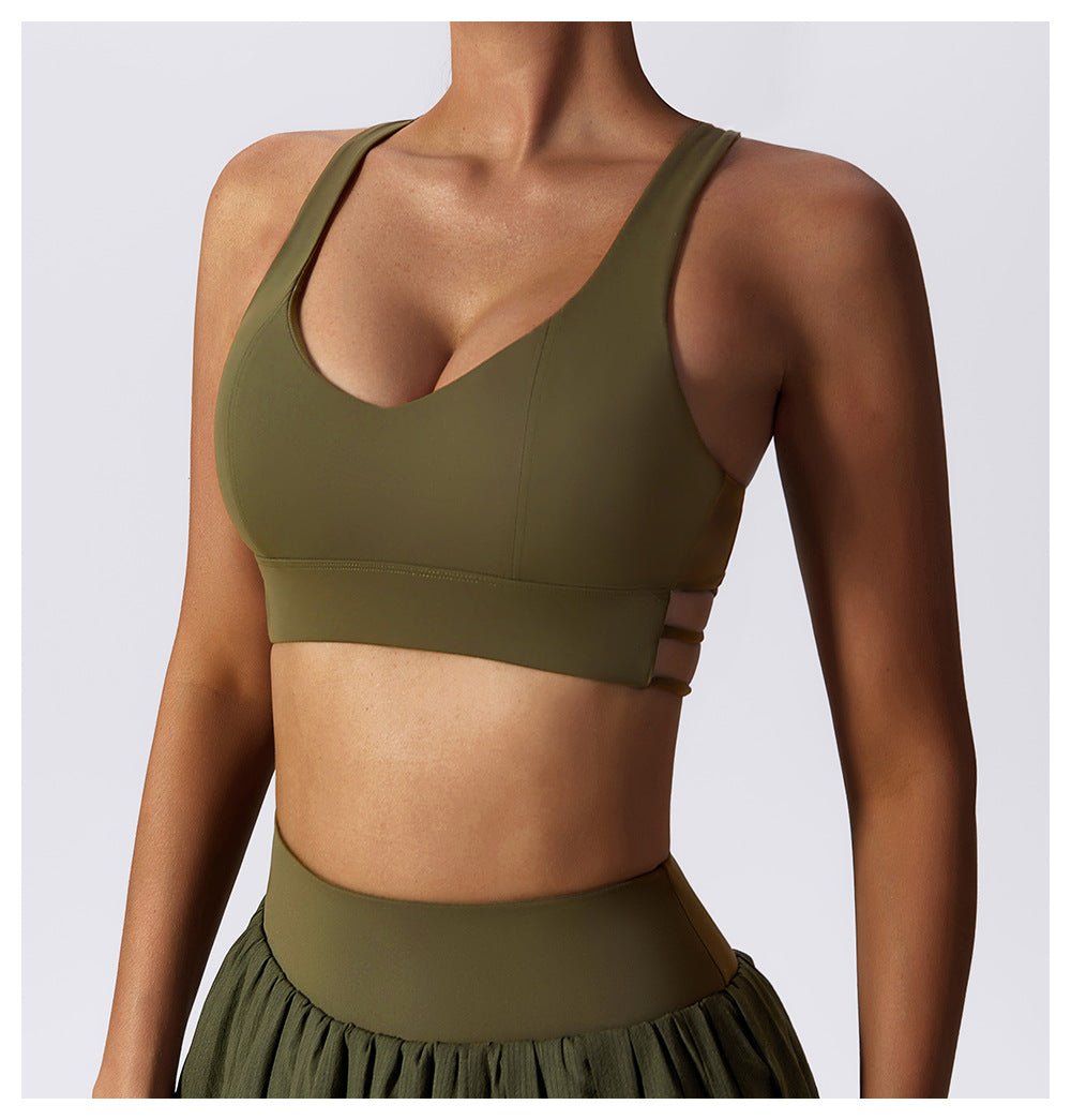 Sexy Nude Feel Beauty Back Yoga Clothes Push Up Bras Shockproof Sports Underwear - SUKSU - selling