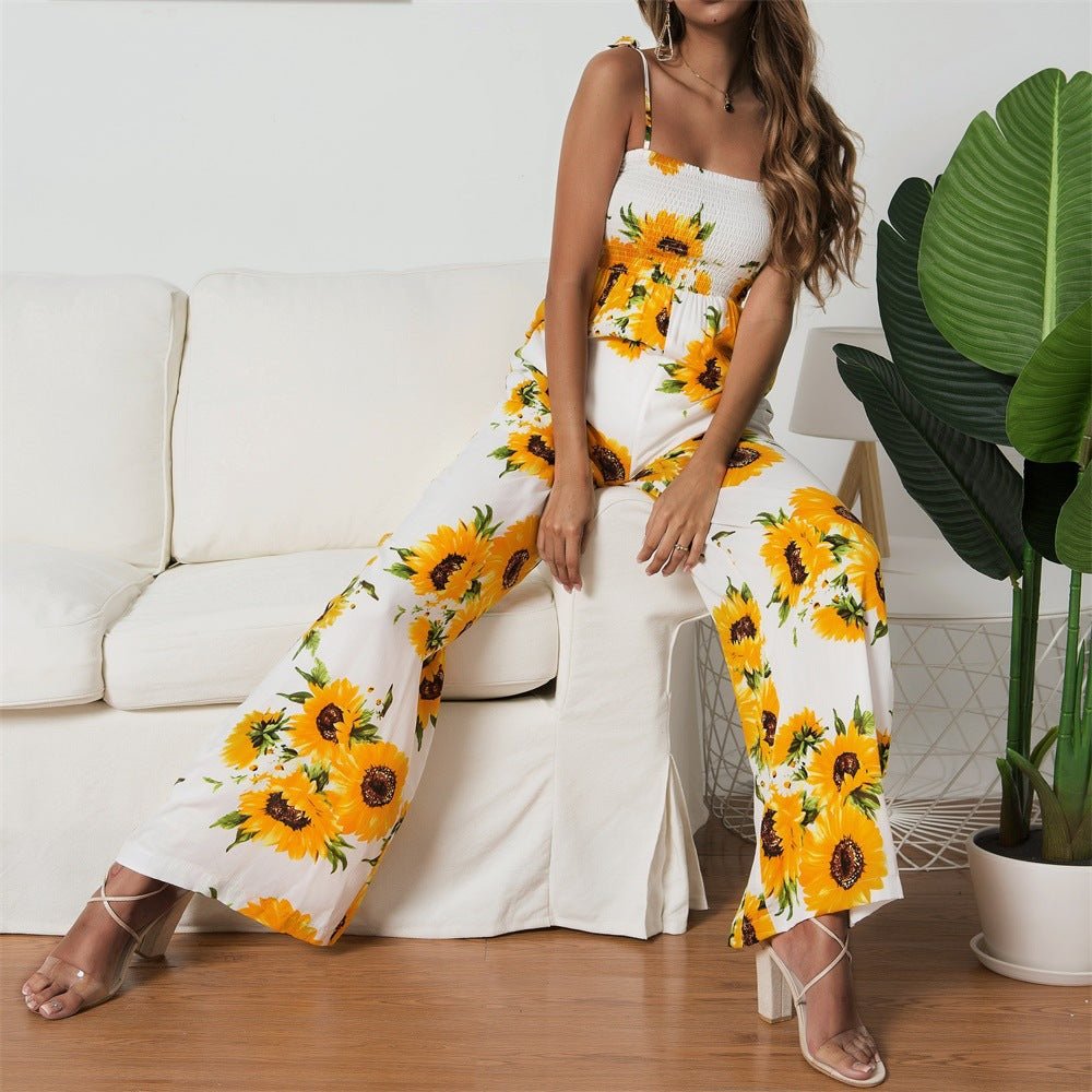 Sling Sexy Bind Printing Jumpsuits Women Overalls - SUKSU - selling
