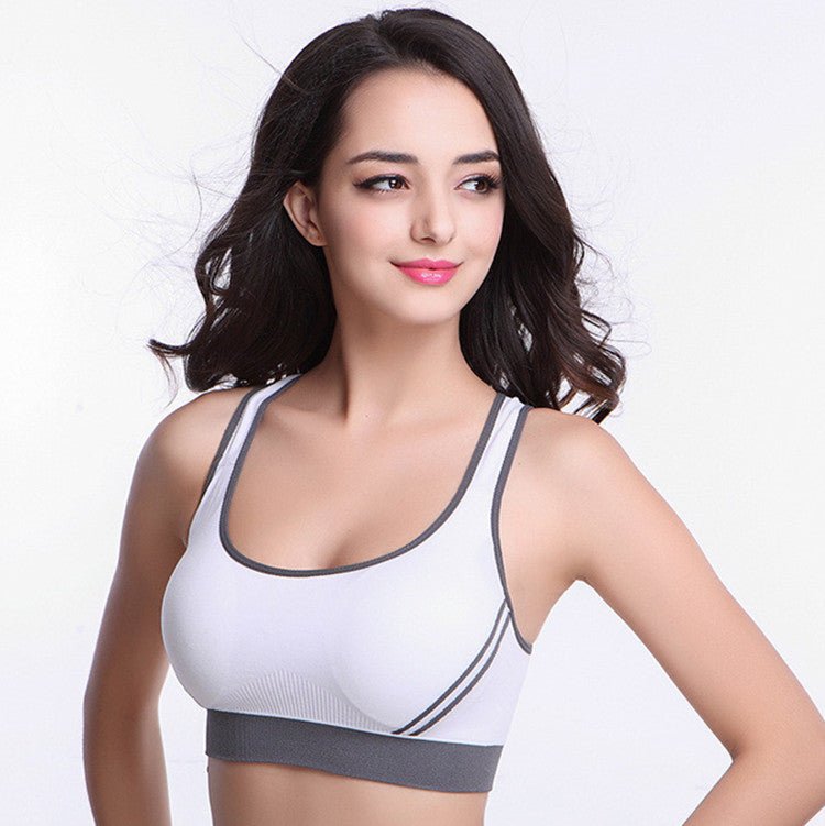 Women Athletic Vest Padded Tank Top Gym Fitness Sports Bra Stretch Cotton Seamless Breathable Yoga Bras Underwear - SUKSU - selling