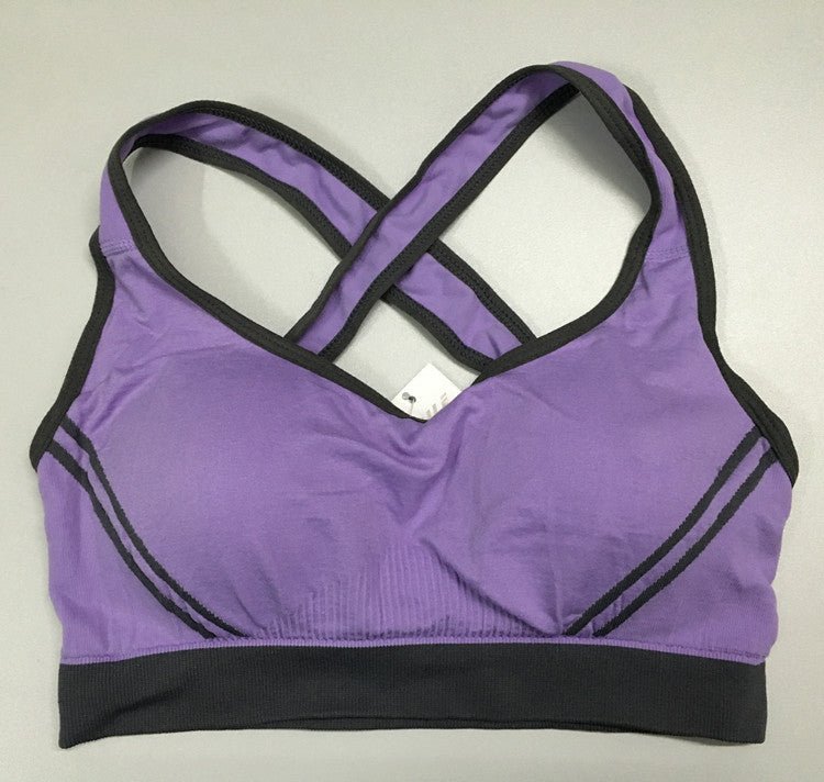 Women Athletic Vest Padded Tank Top Gym Fitness Sports Bra Stretch Cotton Seamless Breathable Yoga Bras Underwear - SUKSU - selling