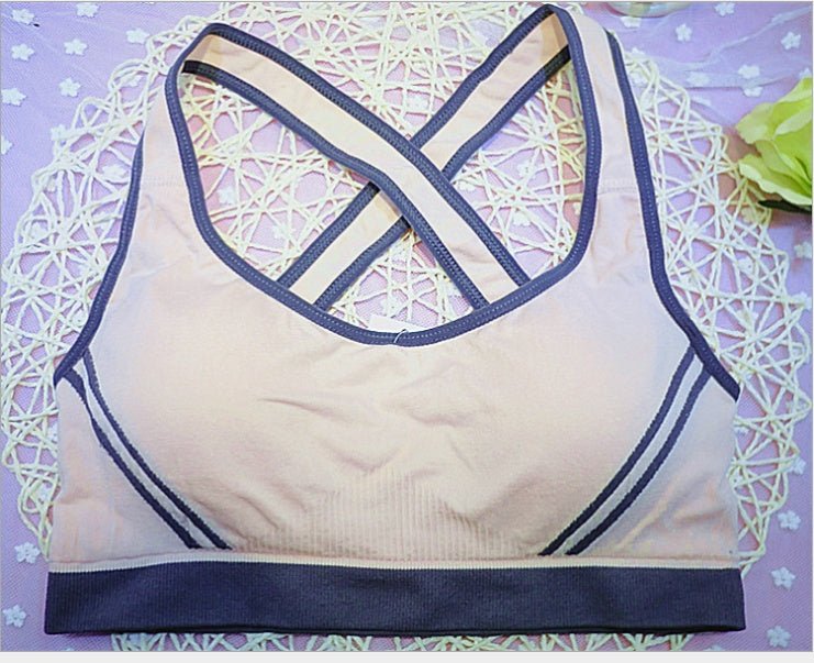 Women Athletic Vest Padded Tank Top Gym Fitness Sports Bra Stretch Cotton Seamless Breathable Yoga Bras Underwear - SUKSU - selling