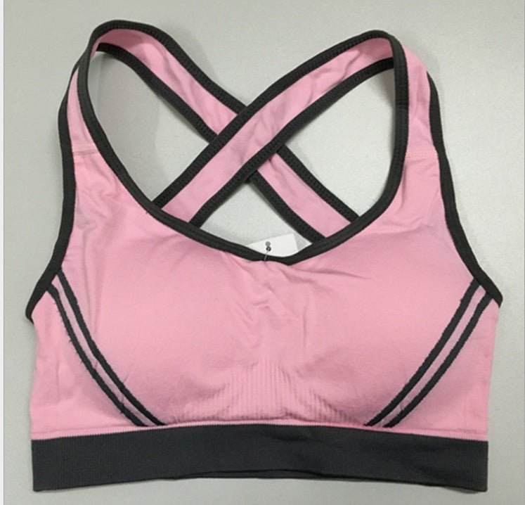 Women Athletic Vest Padded Tank Top Gym Fitness Sports Bra Stretch Cotton Seamless Breathable Yoga Bras Underwear - SUKSU - selling