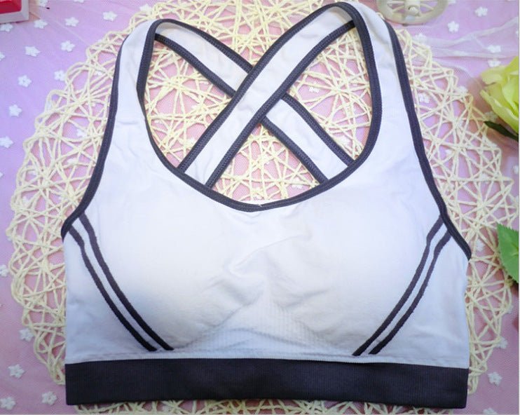 Women Athletic Vest Padded Tank Top Gym Fitness Sports Bra Stretch Cotton Seamless Breathable Yoga Bras Underwear - SUKSU - selling