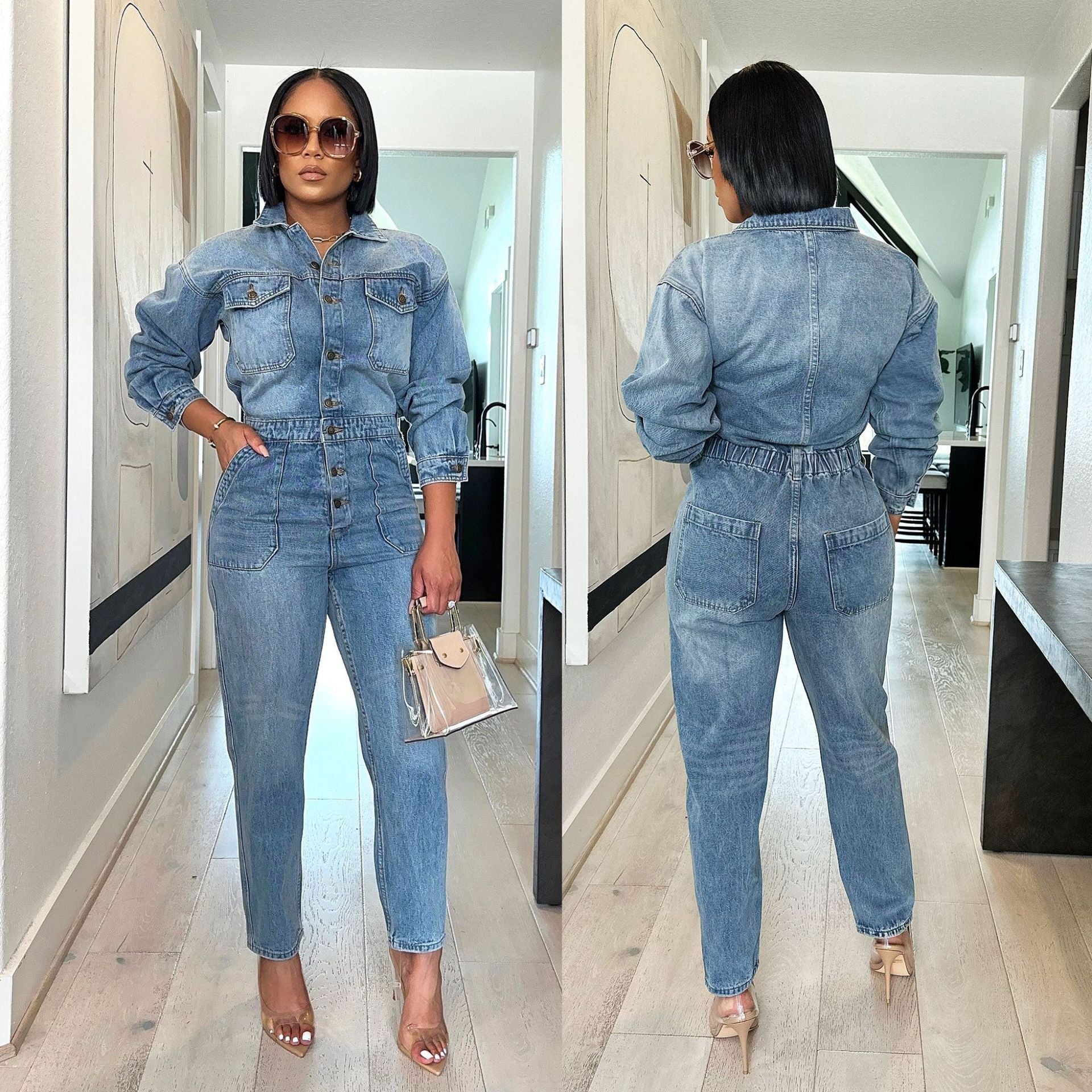 Women's Fashion Denim Jumpsuits - SUKSU - selling