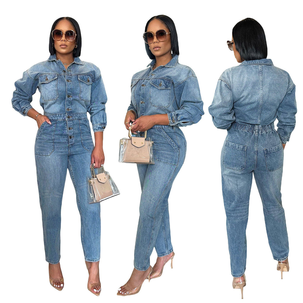Women's Fashion Denim Jumpsuits - SUKSU - selling