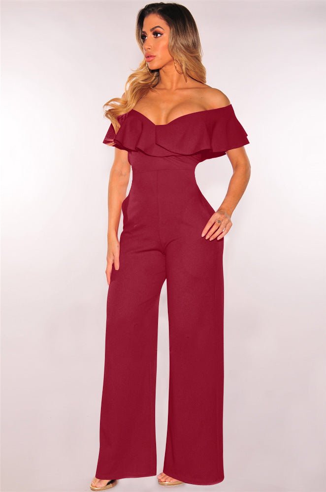 Women's New Standard Code Sexy Falbala Jumpsuits - SUKSU - selling