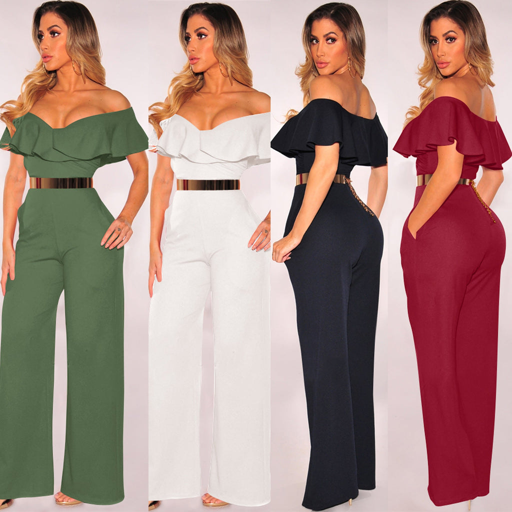 Women's New Standard Code Sexy Falbala Jumpsuits - SUKSU - selling