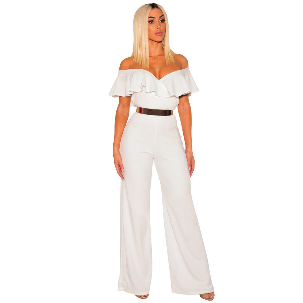 Women's New Standard Code Sexy Falbala Jumpsuits - SUKSU - selling