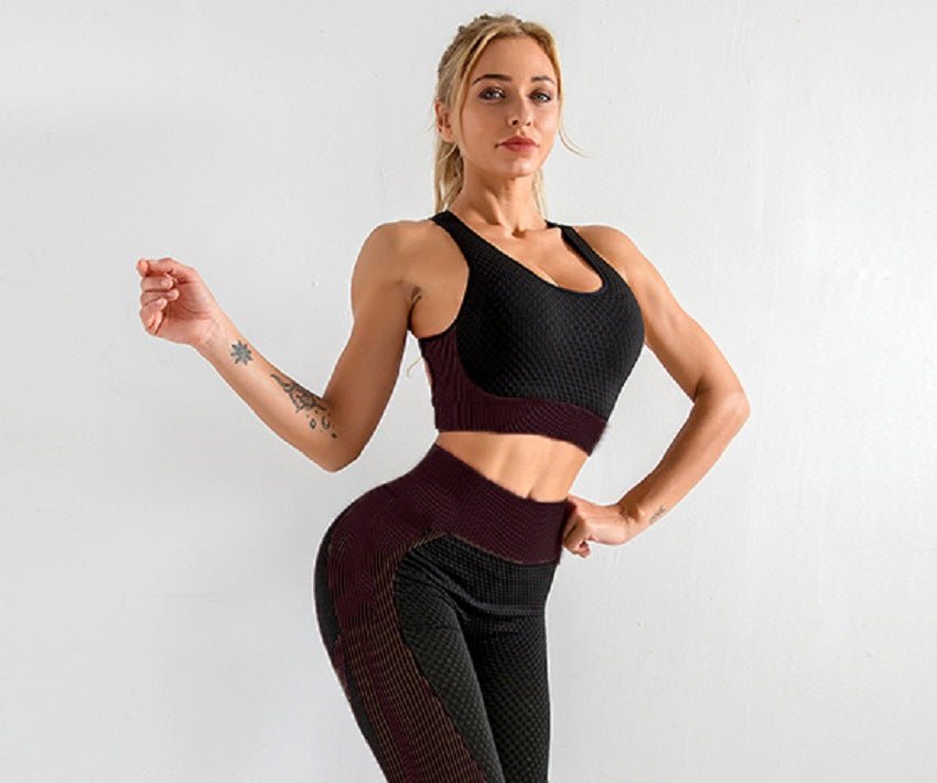 Womens Sportswear Crop Top bra Fitness High Waist Leggings - SUKSU - selling