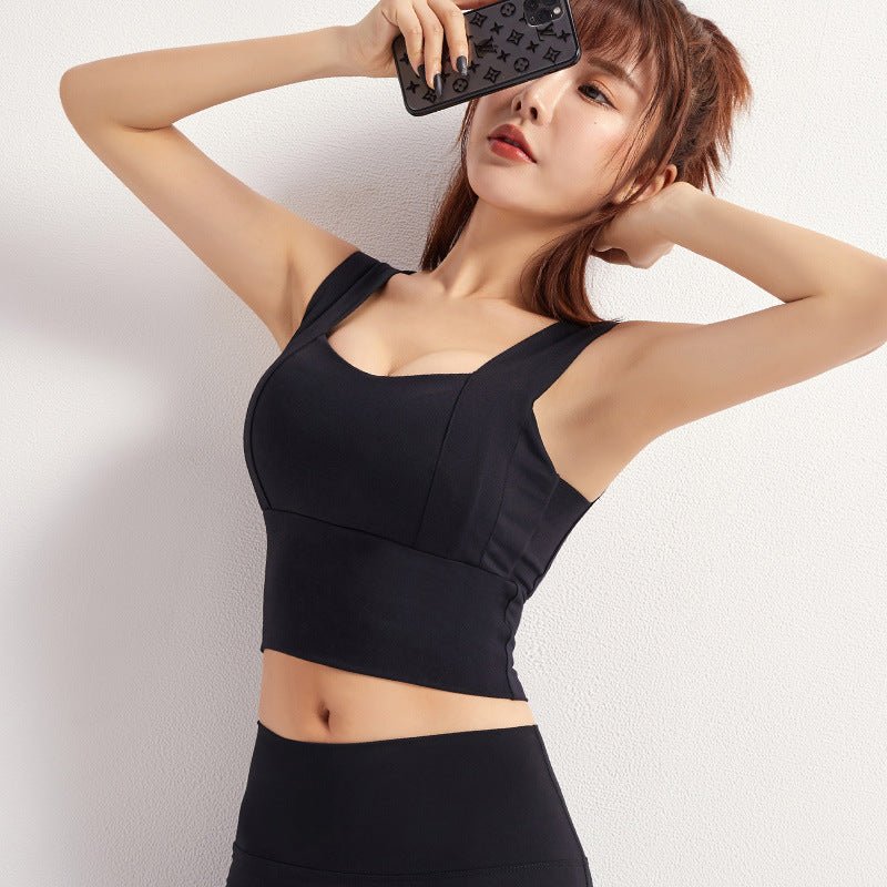 Yoga Crop Top For Women Sports Bra Sexy Underwear Push Up Bras Solid Athletic Vest Gym Fitness Shirt Sport Running Sportswear - SUKSU - selling